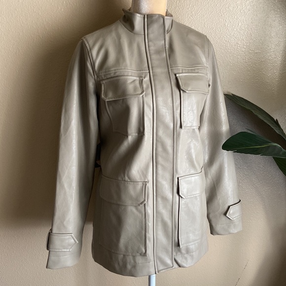 A New Day Anorak Faux Leather Frontier Brown Jacket - Picture 4 of 16